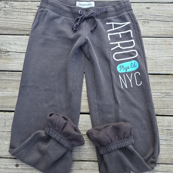 Aeropostale Womens Y2K Spellout Jogger Sweatpants Size XS Gray Phys Ed NYC 2000s - Picture 10 of 13